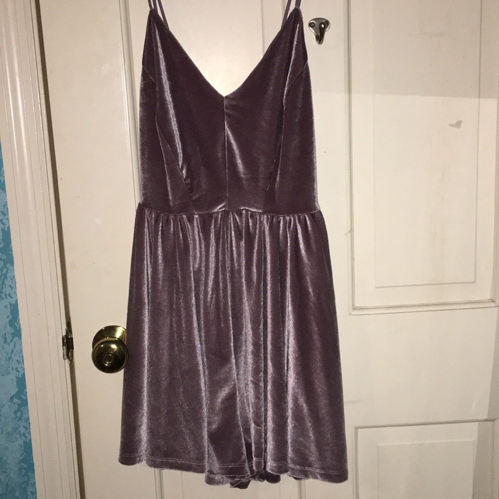 Purple velvet romper